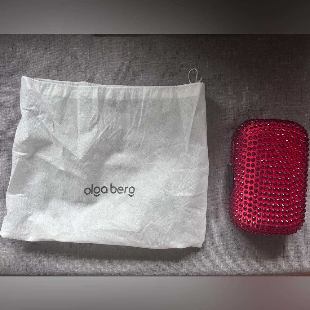Olga Berg Ruby Red Crystal Wristlet